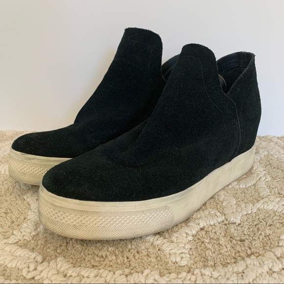 Steve Madden Wrangle Black Suede Platform High Top Ankle Booties - Picture 5 of 11